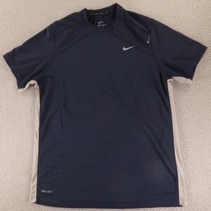 Nike Shirt Mens XL Blue Mesh Panels Recycled Polyester Nike Dri FIT Tee